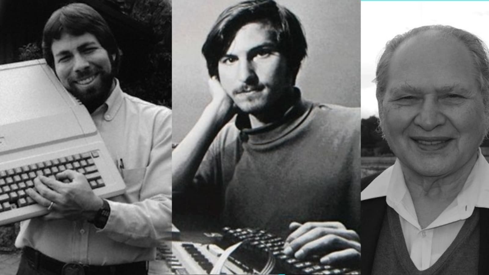 Apple founders Steve Wozniak, Steve Jobs and Ron Wayne. Apple co-founder sold shares now worth over <span class='webrupee'>₹</span>2911292 crore for just <span class='webrupee'>₹</span>32000