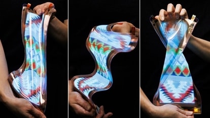 Think about a future where these stretchable displays are integrated into curved surfaces