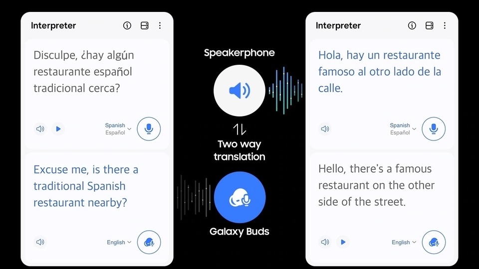 Live Translate: Galaxy AI includes an Interpreter app where users can download different languages for real-time translations. This is a useful feature if you are travelling to different countries. This app generates texts as well as voice translations for ease of communication. It also comes with a Live Translate feature which has the ability to translate phone calls. However, this feature is limited to some of the Samsung Galaxy devices as it requires on-device AI processing.