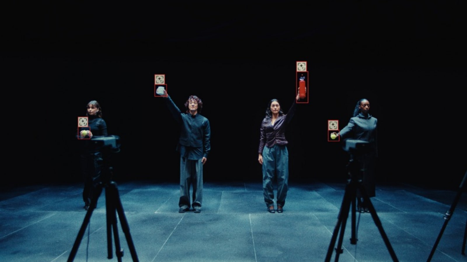 Different objects in front of the Object Detection Camera.