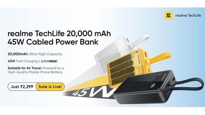 realme TechLife's 20000mAh 45W Fast Charging Power Bank Hits Flipkart Shelves at Special Price of  <span class='webrupee'>₹</span>2,299