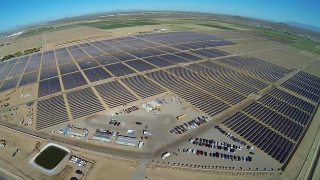 Apple's 50-megawatt solar farm, east of Apple’s data centre in Mesa, Arizona.