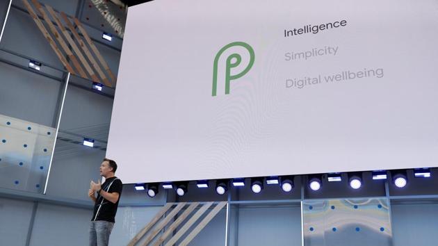 Dave Burke, VP of engineering, Android, speaks on stage during the annual Google I/O developers conference.