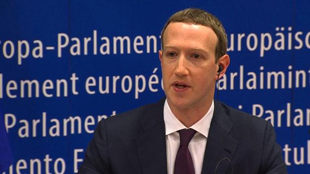 Facebook CEO Mark Zuckerberg testifies before the EU Parliament.