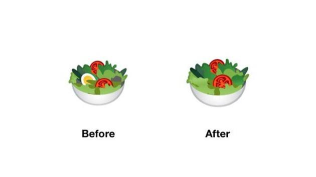 Egg from Google’s salad emoji is now gone