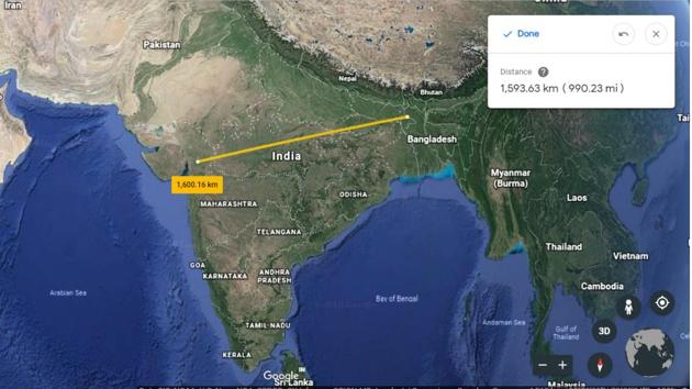 Google Earth has a new measuring tool for distances and areas.