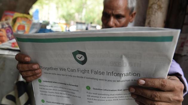 Facebook owned messaging service WhatsApp on July 10 published full-page advertisements in Indian dailies in a bid to counter fake information that has sparked mob lynching attacks across the country.