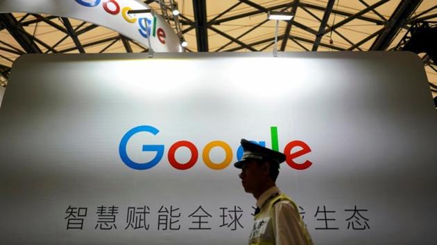 A Google sign is seen during the China Digital Entertainment Expo and Conference (ChinaJoy) in Shanghai, China August 3, 2018. REUTERS/Aly Song