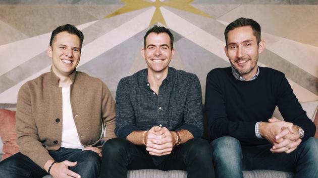 In this undated photo provided by Instagram/Facebook Inc. Adam Mosseri, center, poses for a photo with Instagram co-founders Kevin Systrom, right, and Mike Krieger. Facebook says it has named Mosseri, a 10-year veteran of the company, as the CEO of Instagram.