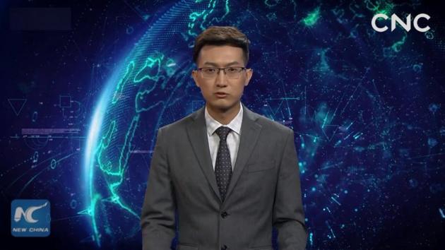 China’s AI news anchor introduces himself and presents news reports.