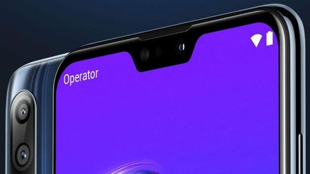 Asus Zenfone Max Pro M2 with a notch display and glossy rear panel.