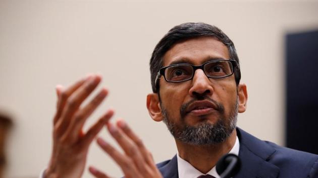 Google CEO Sundar Pichai testifies at a House Judiciary Committee hearing “examining Google and its Data Collection, Use and Filtering Practices” on Capitol Hill in Washington, US.