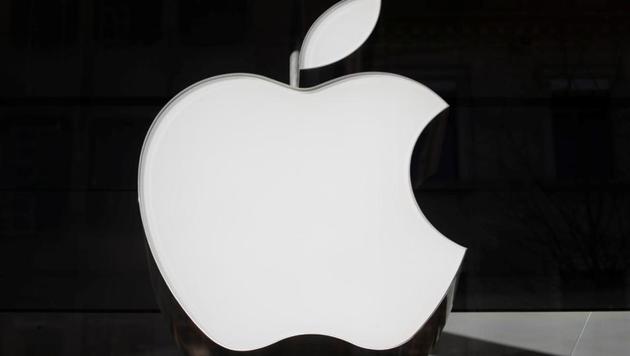 The logo of Apple.