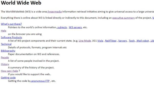 The world’s first website available at info.cern.ch.