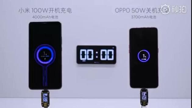 Xiaomi Super Charge Turbo against Oppo SuperVOOC charge.