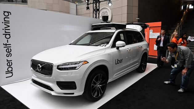 An Uber self-driving Volvo is on exhibit at the Uber Elevate Summit 2019 in Washington, DC June 12, 2019. - Uber unveiled its newest self-driving vehicle produced by Volvo Cars. The Volvo XC90 prototype will be 
