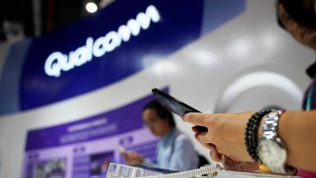 A Qualcomm sign is seen during the China International Import Expo (CIIE), at the National Exhibition and Convention Center in Shanghai, China November 7, 2018.
