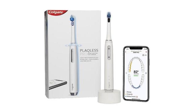 Colgate Plaqless Pro smart electric toothbrush.