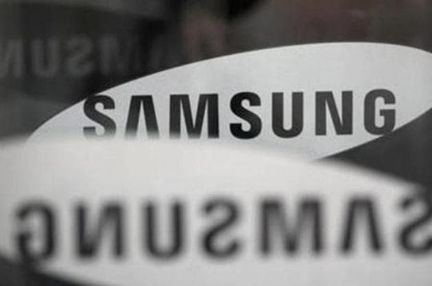 The logo of Samsung Electronics is seen at its office building in Seoul, South Korea.