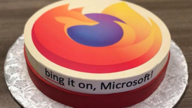 Mozilla gave a cake to  Microsoft  in 2012 when it rolled out Internet Explorer 10.