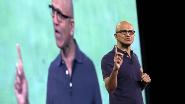 Microsoft CEO Satya Nadella delivers the keynote address at Build.