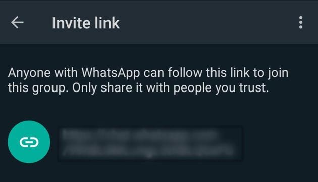 WhatsApp Group Link invite screenshot.