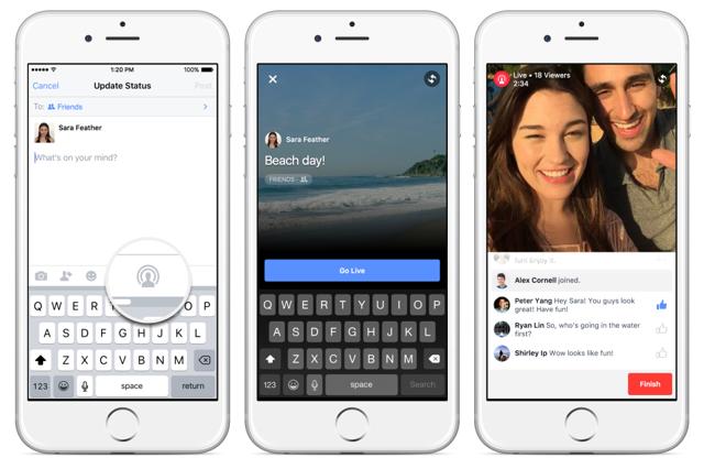The live-streaming feature represents Facebook's latest challenge to online messaging service Twitter, which introduced a live video application called Periscope earlier this year. The live-streaming feature represents Facebook's latest challenge to online messaging service Twitter, which introduced a live video application called Periscope earlier this year.
