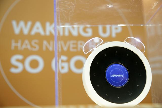 The Holi Bonjour, a connected and learning alarm clock, includes features such as security system monitoring and voice control. 
