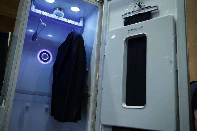 The LG Styler steam clothing care system which removes wrinkles and odour from garments. 