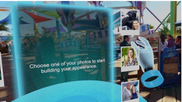 The photo shows Facebook's Space -- its new VR platform in action. 