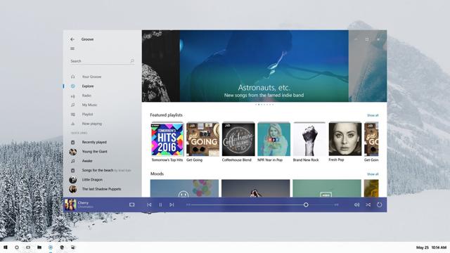 The picture shows a concept edition of Windows 10's improved looks codenamed to be Project Neon. The picture shows a concept edition of Windows 10's improved looks codenamed to be Project Neon.