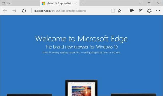 The picture shows the Microsoft Edge browser that was launched alongside Windows 10. The picture shows the Microsoft Edge browser that was launched alongside Windows 10.