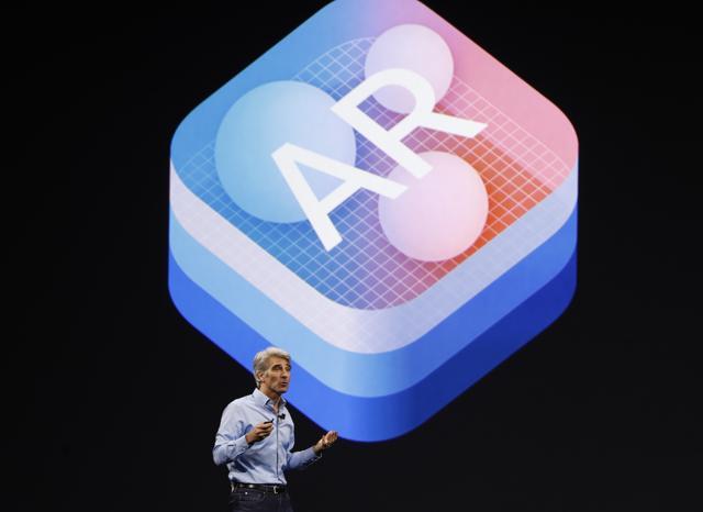Craig Federighi speaks about 'Augmented Reality' . Craig Federighi speaks about 'Augmented Reality' .