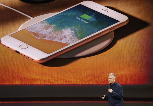 Apple introduces the iPhone 8 during a launch event in Cupertino. Apple introduces the iPhone 8 during a launch event in Cupertino.