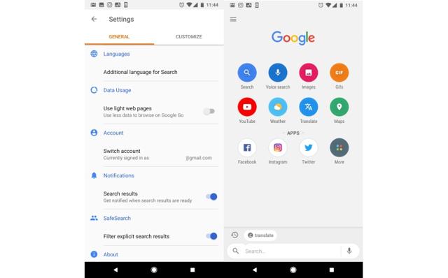 Google Go: Easy-to-use interface Google Go: Easy-to-use interface