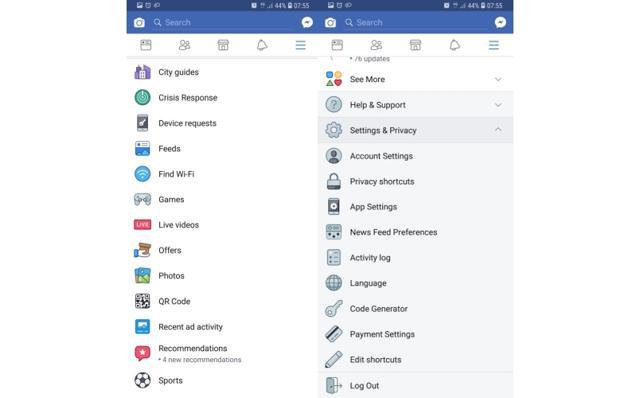 The latest update makes it easier for users to locate Settings and other important Facebook tools. The latest update makes it easier for users to locate Settings and other important Facebook tools.