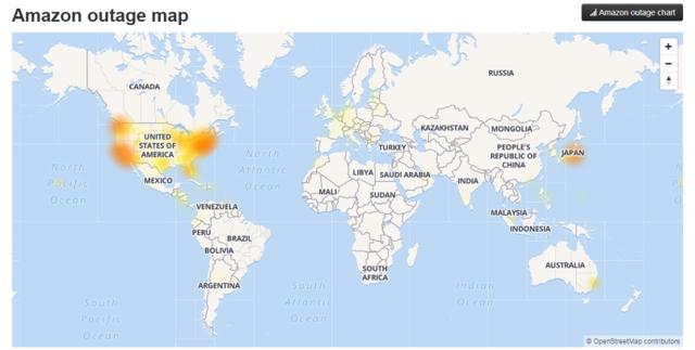 US users were affected the most by Amazon outage US users were affected the most by Amazon outage