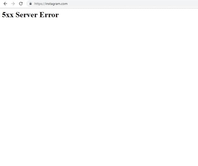 Instagram website showed an error. Instagram website showed an error.