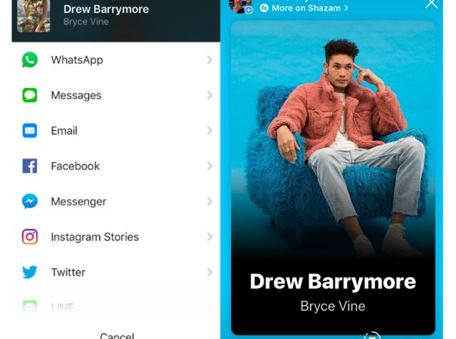 Shazam songs shared on Instagram Stories. Shazam songs shared on Instagram Stories.