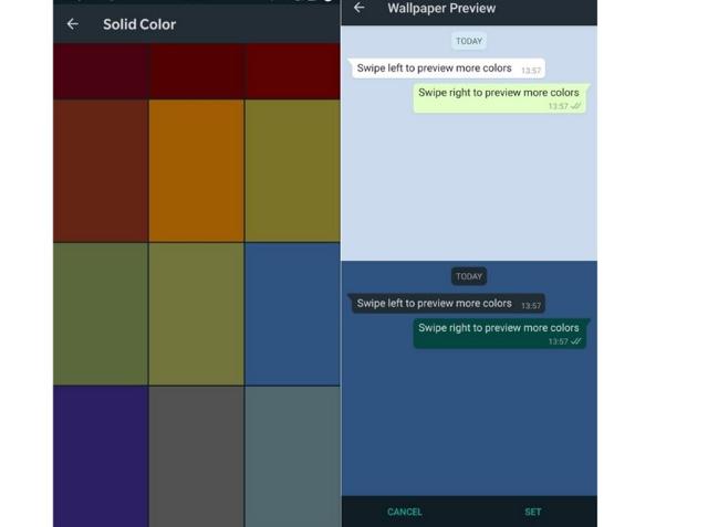WhatsApp adds new solid colours for chat wallpaper. WhatsApp adds new solid colours for chat wallpaper.