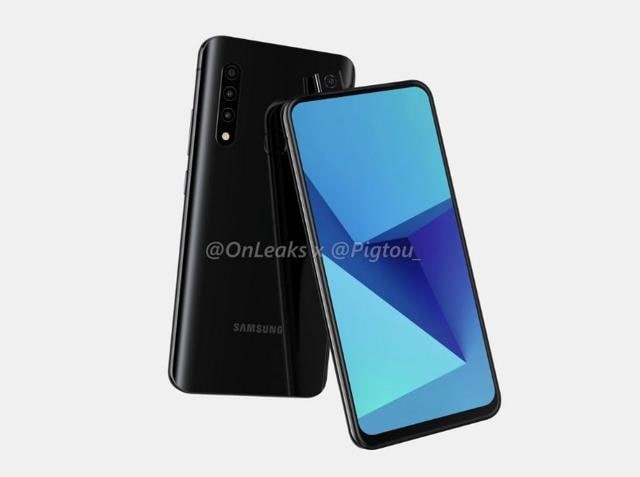 Samsung's pop-up camera phone renders. Samsung's pop-up camera phone renders.