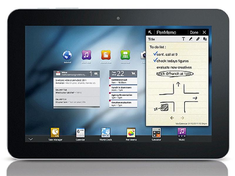 Samsung Galaxy Tab 750: The tablet offers a superlative experience with the thinnest and lightest 10-inch tablet in the market. It is highly mobile thanks to the thin and light body. Also boasts of 1280x800 display for rich graphics and movies. Samsung Galaxy Tab 750: The tablet offers a superlative experience with the thinnest and lightest 10-inch tablet in the market. It is highly mobile thanks to the thin and light body. Also boasts of 1280x800 display for rich graphics and movies.