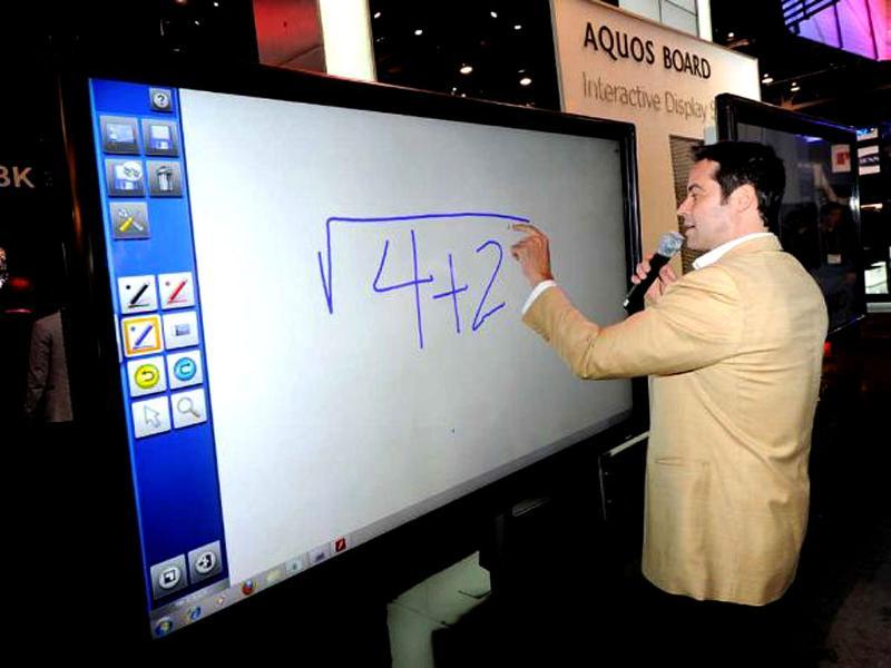 The AQUOS Board 80-inch class LED touch-panel, with full HD 1920 x 1080 resolution, is equipped with Sharp’s UV2A photo alignment and Full Array LED backlight technologies to create an energy-efficient screen that is easy to read in most environments, regardless of ambient light. The AQUOS Board 80-inch class LED touch-panel, with full HD 1920 x 1080 resolution, is equipped with Sharp’s UV2A photo alignment and Full Array LED backlight technologies to create an energy-efficient screen that is easy to read in most environments, regardless of ambient light.