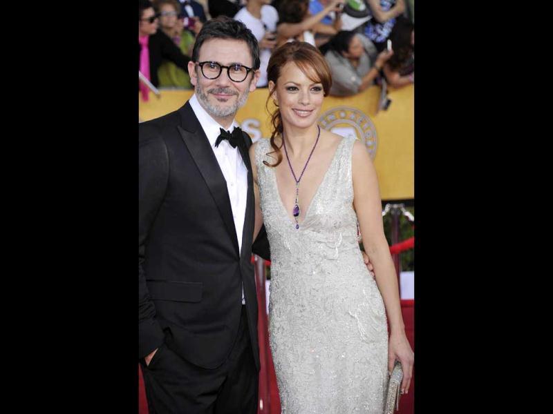 Michel Hazanavicius and Berenice Bejo pose at the event. Michel Hazanavicius and Berenice Bejo pose at the event.
