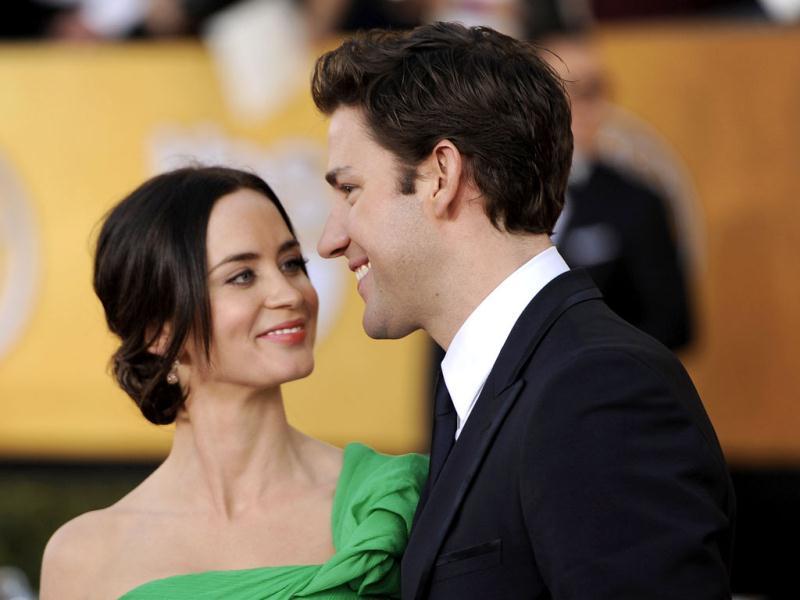 Emily Blunt and John Krasinski caught in a sweet moment. Emily Blunt and John Krasinski caught in a sweet moment.