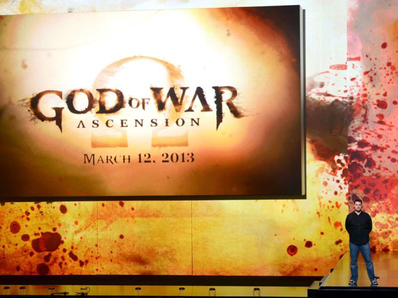 In this image provided by Sony Computer Entertainment America, Todd Papy, Game Director, God of War Ascension, reveals the release date of the next iteration of the acclaimed God of War franchise during the Sony Playstation press conference at E3 in Los Angeles. Chris Week/AP In this image provided by Sony Computer Entertainment America, Todd Papy, Game Director, God of War Ascension, reveals the release date of the next iteration of the acclaimed God of War franchise during the Sony Playstation press conference at E3 in Los Angeles. Chris Week/AP