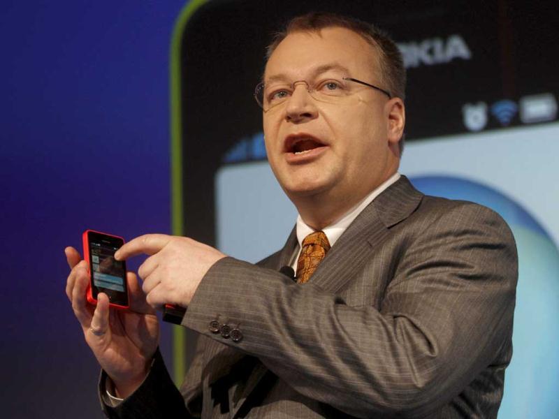 Stephen Elop, Global CEO Nokia during the launch of new Nokia Asha phone in New Delhi. (Jasjeet Plaha/HT) Stephen Elop, Global CEO Nokia during the launch of new Nokia Asha phone in New Delhi. (Jasjeet Plaha/HT)