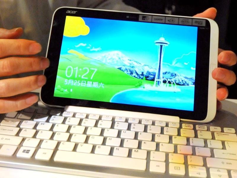 A new tablet by Taiwan's Acer, called the Iconia W3, is displayed during a press conference ahead of the opening of the Computex trade fair in Taipei. Photo: AFP / Mandy Cheng A new tablet by Taiwan's Acer, called the Iconia W3, is displayed during a press conference ahead of the opening of the Computex trade fair in Taipei. Photo: AFP / Mandy Cheng