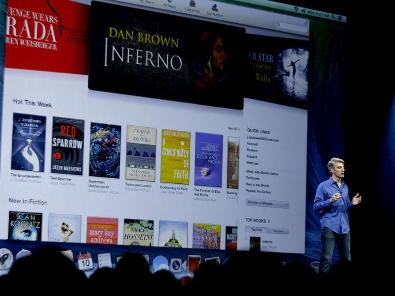Craig Federighi, senior vice president of software engineering at Apple, introduces the new iBooks during the keynote address of the Apple Worldwide Developers Conference, Monday, June 10, 2013, in San Francisco. Photo: AP/Eric Risberg Craig Federighi, senior vice president of software engineering at Apple, introduces the new iBooks during the keynote address of the Apple Worldwide Developers Conference, Monday, June 10, 2013, in San Francisco. Photo: AP/Eric Risberg