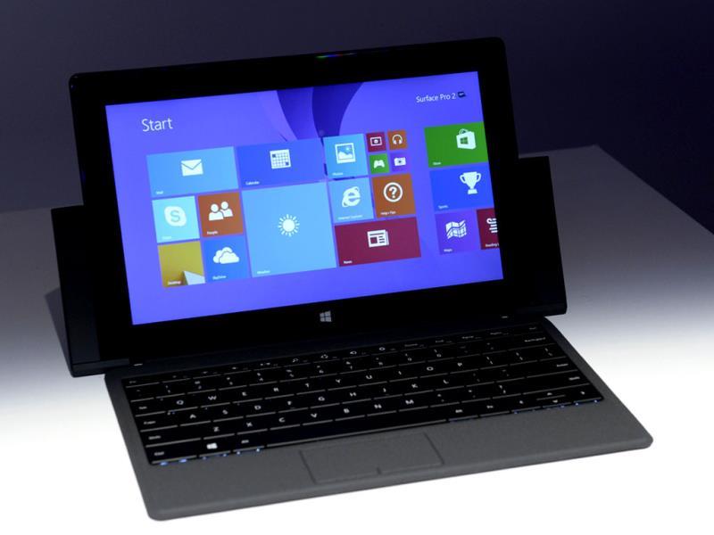 The Microsoft Surface pro 2 is seen during a news conferece in New York where it was introduced by Microsoft vice president Panos Panay in New York. Photo: AFP / Timothy Clary The Microsoft Surface pro 2 is seen during a news conferece in New York where it was introduced by Microsoft vice president Panos Panay in New York. Photo: AFP / Timothy Clary